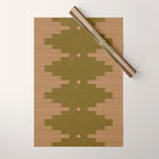 Southwestern Minimalist Retro Green & Pink Wrapping Paper Gallery Image 1