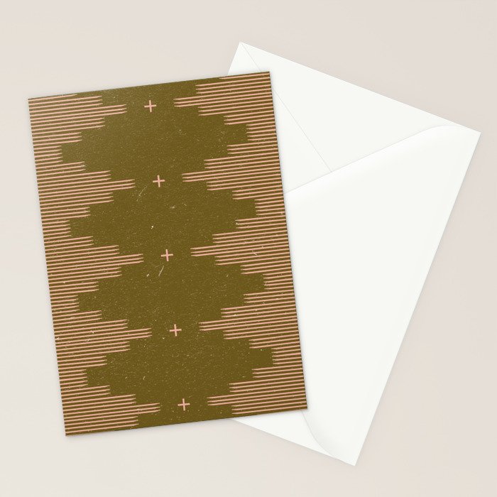 Southwestern Minimalist Retro Green & Pink Stationery Card Gallery Image 2