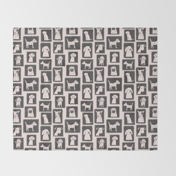 Dog portrait gallery Throw Blanket Gallery Image 2