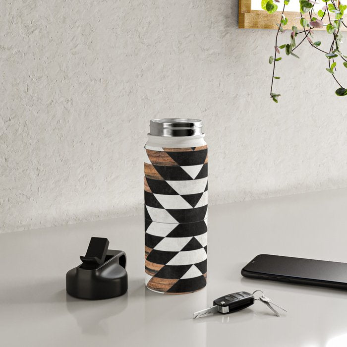 Urban Tribal Pattern No.13 - Aztec - Concrete and Wood Water Bottle Gallery Image 5