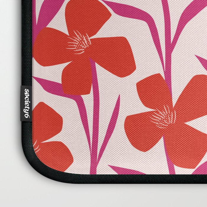 Red and Pink Floral Pattern Laptop Sleeve Gallery Image 3