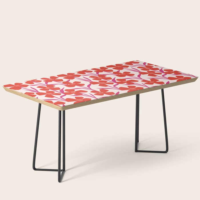 Red and Pink Floral Pattern Coffee Table Gallery Image 1