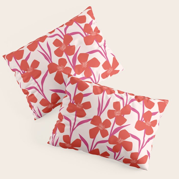 Red and Pink Floral Pattern Pillow Sham Gallery Image 3