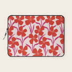 Red and Pink Floral Pattern Laptop Sleeve Gallery Image 1
