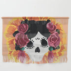 Catrina frida mexican kawaii cute sugar skull mexican style mexican flower marigold skeleton  Wall Hanging Gallery Image 1
