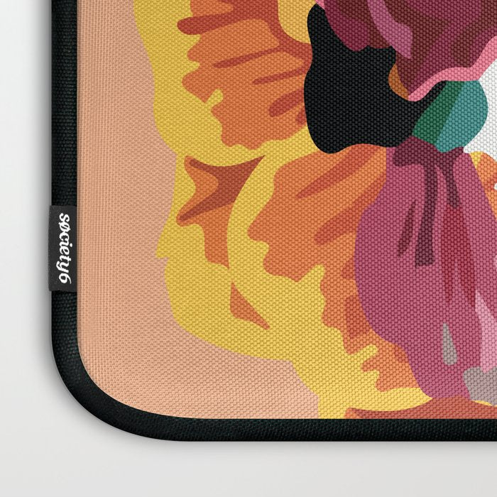 Catrina frida mexican kawaii cute sugar skull mexican style mexican flower marigold skeleton  Laptop Sleeve Gallery Image 3