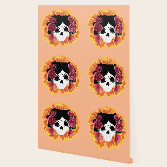 Catrina frida mexican kawaii cute sugar skull mexican style mexican flower marigold skeleton  Wallpaper Gallery Image 2