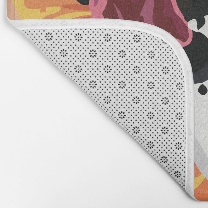 Catrina frida mexican kawaii cute sugar skull mexican style mexican flower marigold skeleton  Bath Mat Gallery Image 2