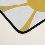 Cheerful Retro Daisy Floral Pattern in Mustard Gold and Gray Desk Mat Gallery Image 4