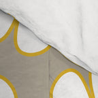 Cheerful Retro Daisy Floral Pattern in Mustard Gold and Gray Comforter Gallery Image 4