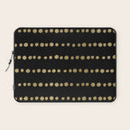 Boho Mudcloth Dots Pattern, Black and Gold Laptop Sleeve Gallery Image 1