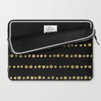 Boho Mudcloth Dots Pattern, Black and Gold Laptop Sleeve Gallery Image 2