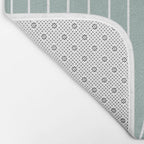 Minimal Line Curvature VII Sage Green Mid Century Modern Arch Abstract Bath Mat Gallery Image 2