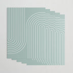 Minimal Line Curvature VII Sage Green Mid Century Modern Arch Abstract Wrapping Paper Gallery Image 3