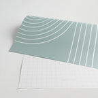 Minimal Line Curvature VII Sage Green Mid Century Modern Arch Abstract Wrapping Paper Gallery Image 2