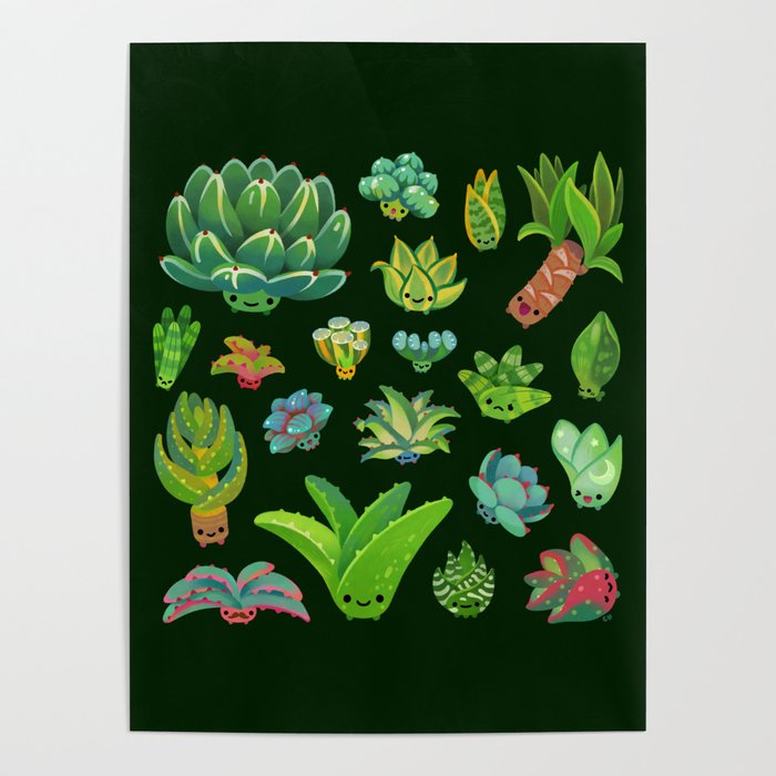 Baby succulent 1 - dark Poster Gallery Image 4