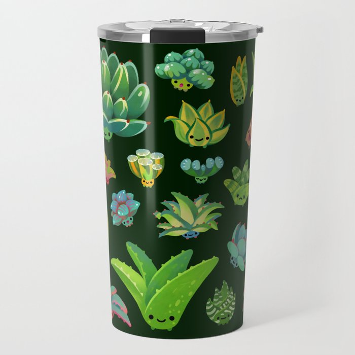 Baby succulent 1 - dark Travel Mug Gallery Image 1