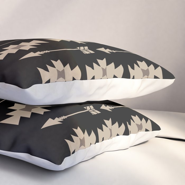 Southwestern Arrow Pattern 233 Black and Beige Pillow Sham Gallery Image 3