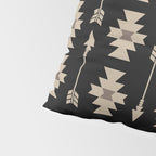 Southwestern Arrow Pattern 233 Black and Beige Pillow Sham Gallery Image 4
