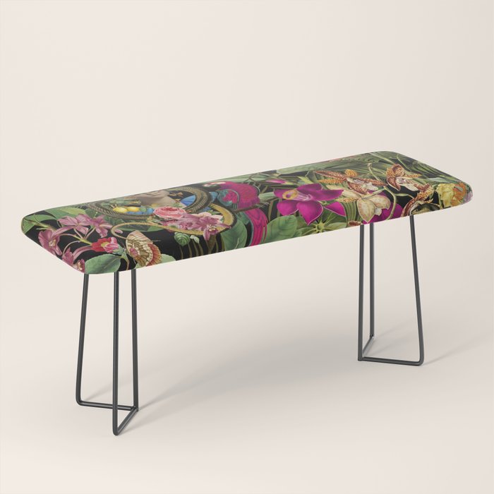 Snake Princess Tropical Jungle Vibes Multicolor  Black Bench Gallery Image 1