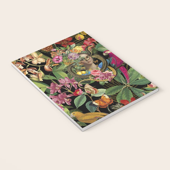 Snake Princess Tropical Jungle Vibes Multicolor  Black Notebook Gallery Image 3