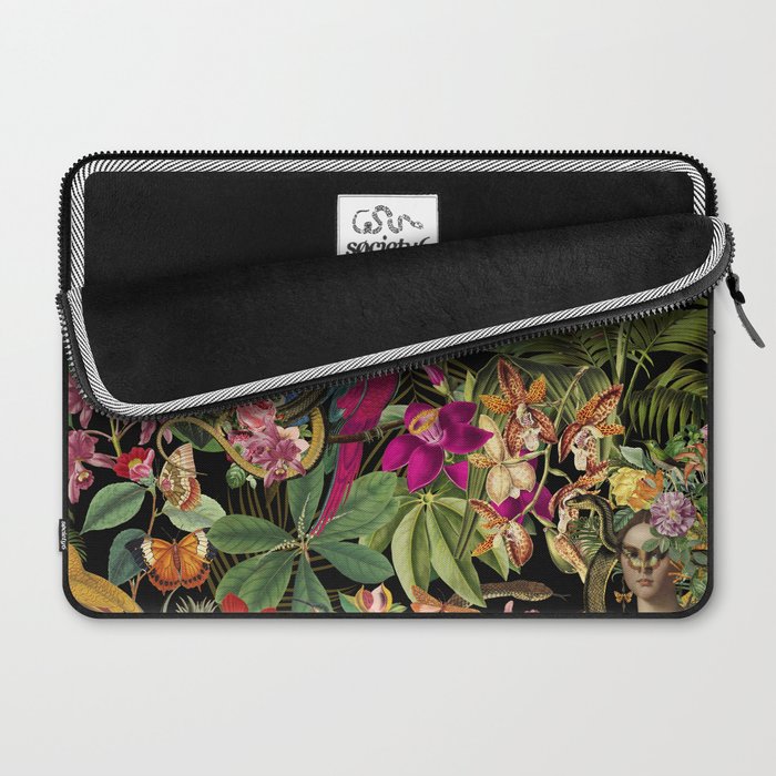 Snake Princess Tropical Jungle Vibes Multicolor  Black Laptop Sleeve Gallery Image 2