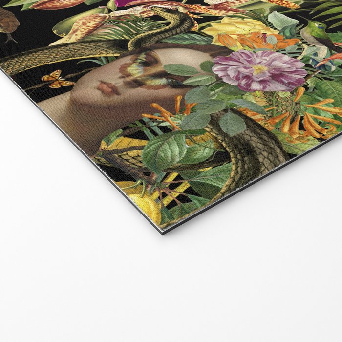Snake Princess Tropical Jungle Vibes Multicolor  Black Welcome Mat Gallery Image 2