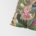 Snake Princess Tropical Jungle Vibes Multicolor  Black Pillow Sham Gallery Image 4