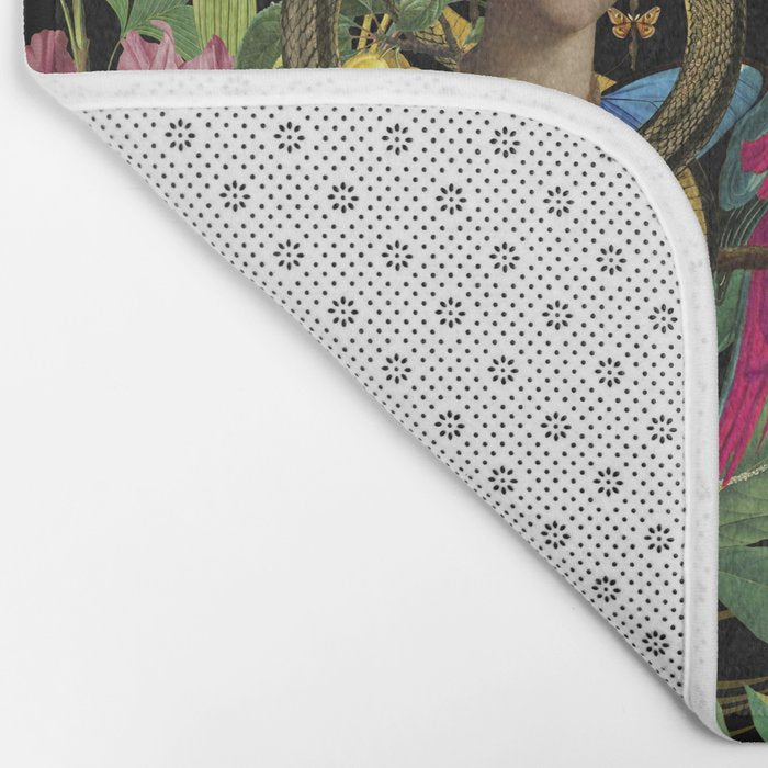 Snake Princess Tropical Jungle Vibes Multicolor  Black Bath Mat Gallery Image 2