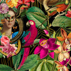 Snake Princess Tropical Jungle Vibes Multicolor  Black Coffee Mug Gallery Image 2