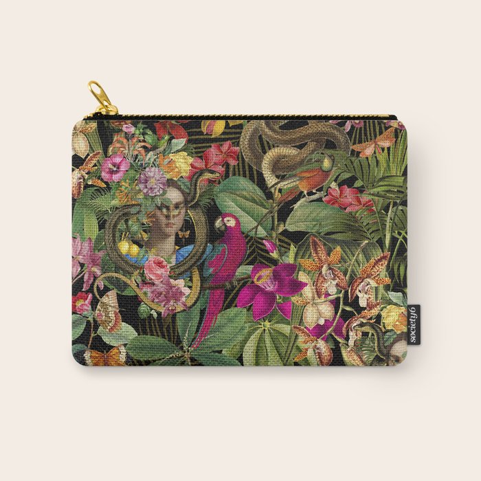 Snake Princess Tropical Jungle Vibes Multicolor  Black Carry All Pouch Gallery Image 1