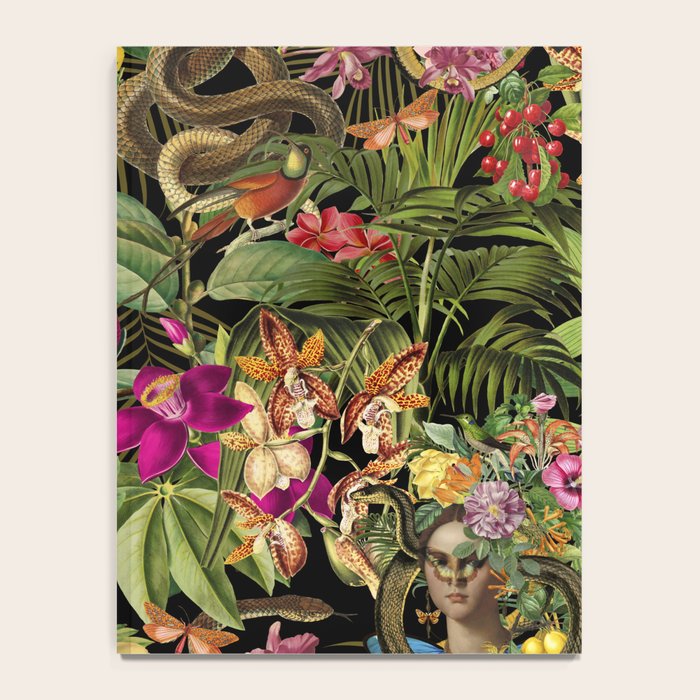 Snake Princess Tropical Jungle Vibes Multicolor  Black Notebook Gallery Image 4