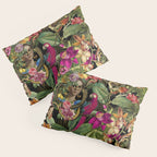 Snake Princess Tropical Jungle Vibes Multicolor  Black Pillow Sham Gallery Image 3