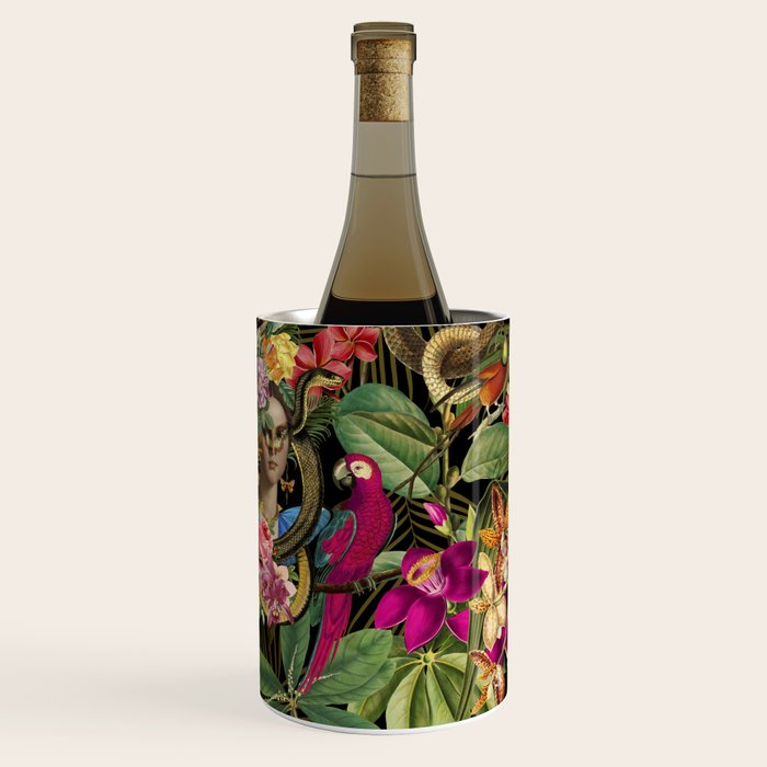 Snake Princess Tropical Jungle Vibes Multicolor  Black Wine Chiller Gallery Image 1