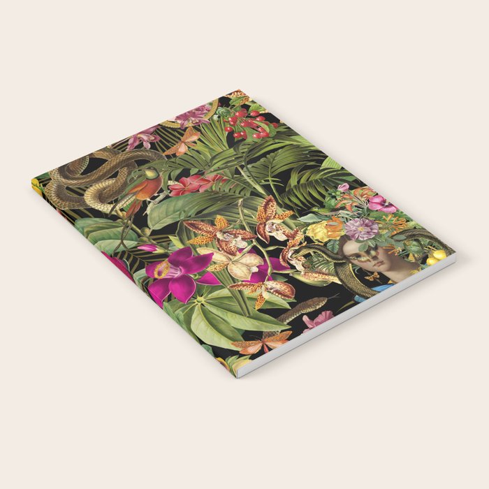 Snake Princess Tropical Jungle Vibes Multicolor  Black Notebook Gallery Image 1