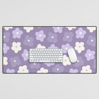Purple Flowers Desk Mat Gallery Image 1