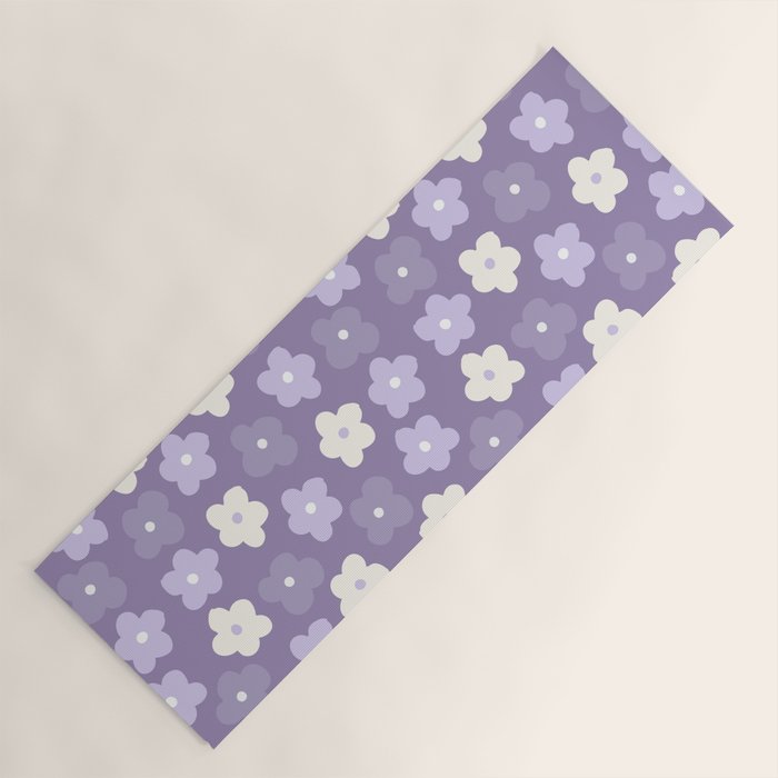 Purple Flowers Yoga Mat Gallery Image 1