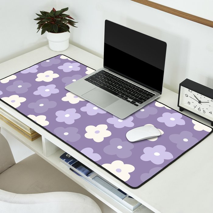 Purple Flowers Desk Mat Gallery Image 2