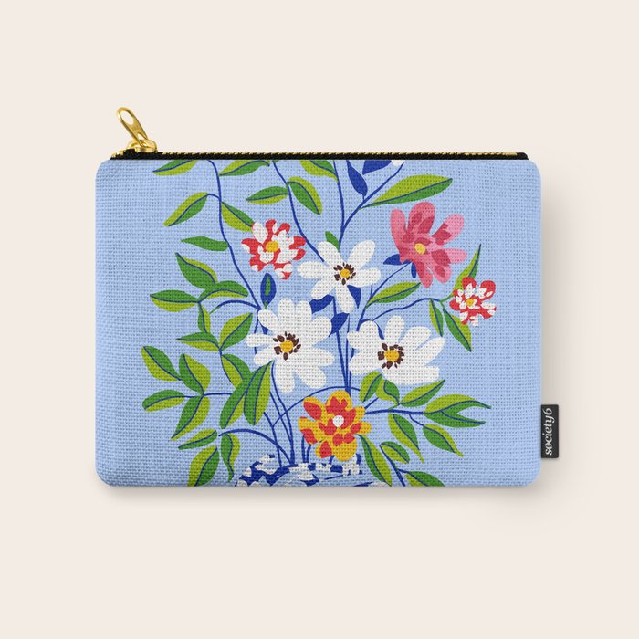 The Floopy Planter, Abstract Flower Pot Illustration, Pop Bohemian Eclectic Botanical, Flower Colorful Blossom Carry All Pouch Gallery Image 1