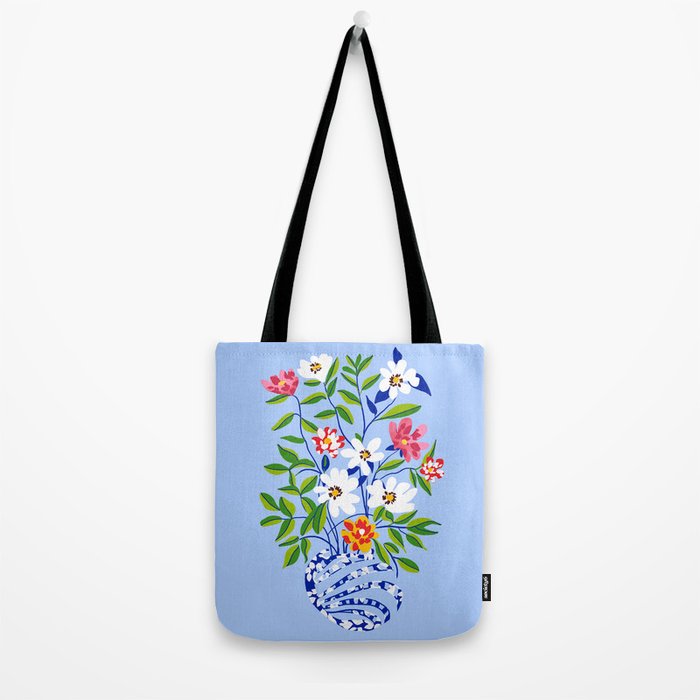 The Floopy Planter, Abstract Flower Pot Illustration, Pop Bohemian Eclectic Botanical, Flower Colorful Blossom Tote Bag Gallery Image 2