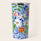 The Floopy Planter, Abstract Flower Pot Illustration, Pop Bohemian Eclectic Botanical, Flower Colorful Blossom Travel Mug Gallery Image 1
