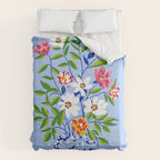 The Floopy Planter, Abstract Flower Pot Illustration, Pop Bohemian Eclectic Botanical, Flower Colorful Blossom Comforter Gallery Image 6