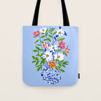 The Floopy Planter, Abstract Flower Pot Illustration, Pop Bohemian Eclectic Botanical, Flower Colorful Blossom Tote Bag Gallery Image 1