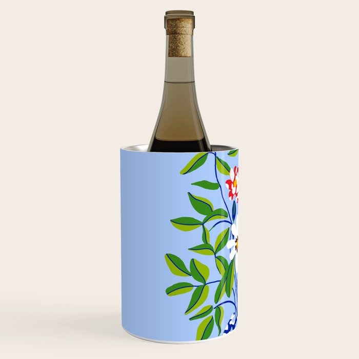The Floopy Planter, Abstract Flower Pot Illustration, Pop Bohemian Eclectic Botanical, Flower Colorful Blossom Wine Chiller Gallery Image 2
