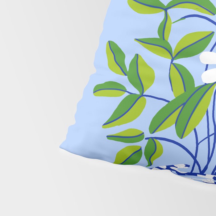 The Floopy Planter, Abstract Flower Pot Illustration, Pop Bohemian Eclectic Botanical, Flower Colorful Blossom Pillow Sham Gallery Image 4