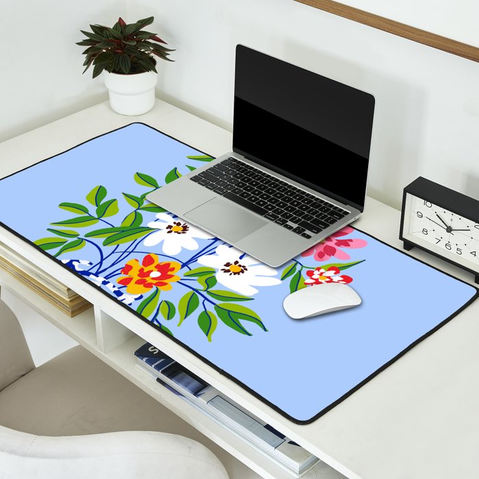 The Floopy Planter, Abstract Flower Pot Illustration, Pop Bohemian Eclectic Botanical, Flower Colorful Blossom Desk Mat Gallery Image 2