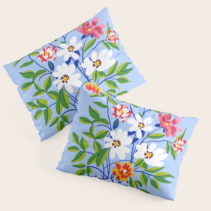 The Floopy Planter, Abstract Flower Pot Illustration, Pop Bohemian Eclectic Botanical, Flower Colorful Blossom Pillow Sham Gallery Image 1