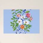 The Floopy Planter, Abstract Flower Pot Illustration, Pop Bohemian Eclectic Botanical, Flower Colorful Blossom Welcome Mat Gallery Image 1