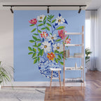 The Floopy Planter, Abstract Flower Pot Illustration, Pop Bohemian Eclectic Botanical, Flower Colorful Blossom Wall Mural Gallery Image 1