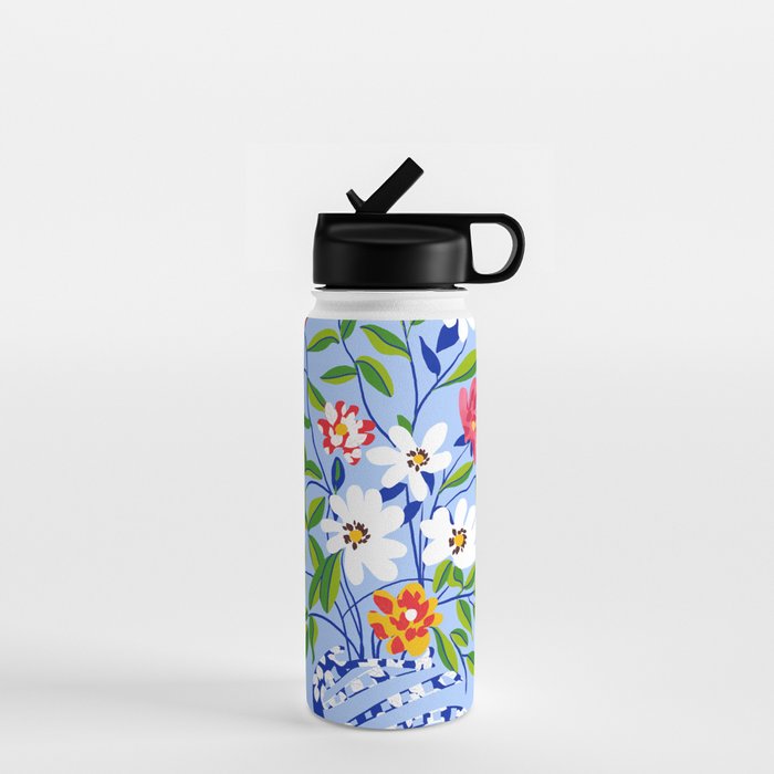 The Floopy Planter, Abstract Flower Pot Illustration, Pop Bohemian Eclectic Botanical, Flower Colorful Blossom Water Bottle Gallery Image 1